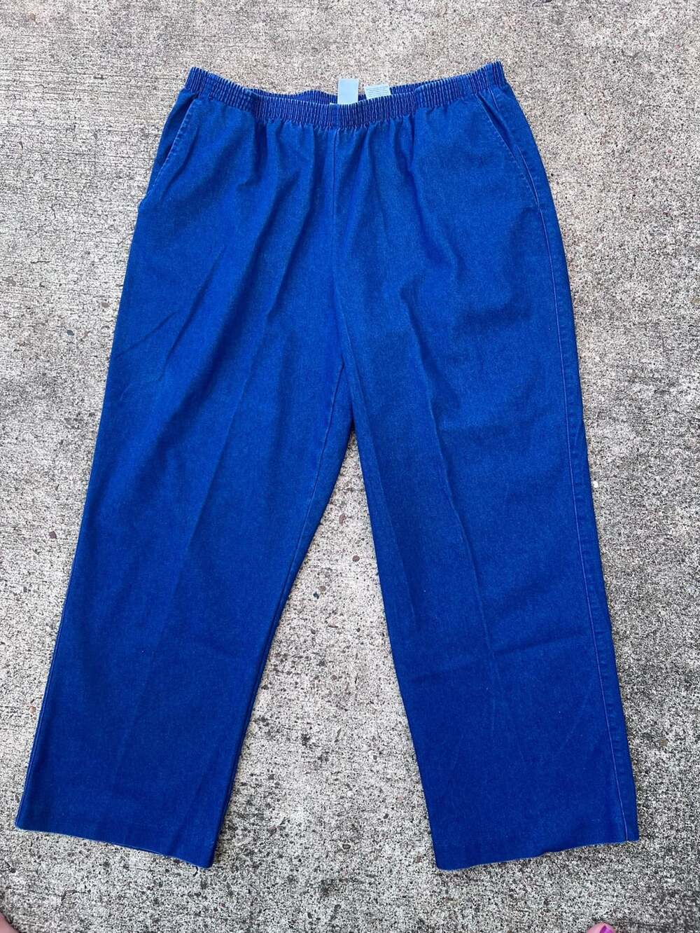 Alfred Dunner Pull-On Pants Size 16P Blue Denim Elastic Waist